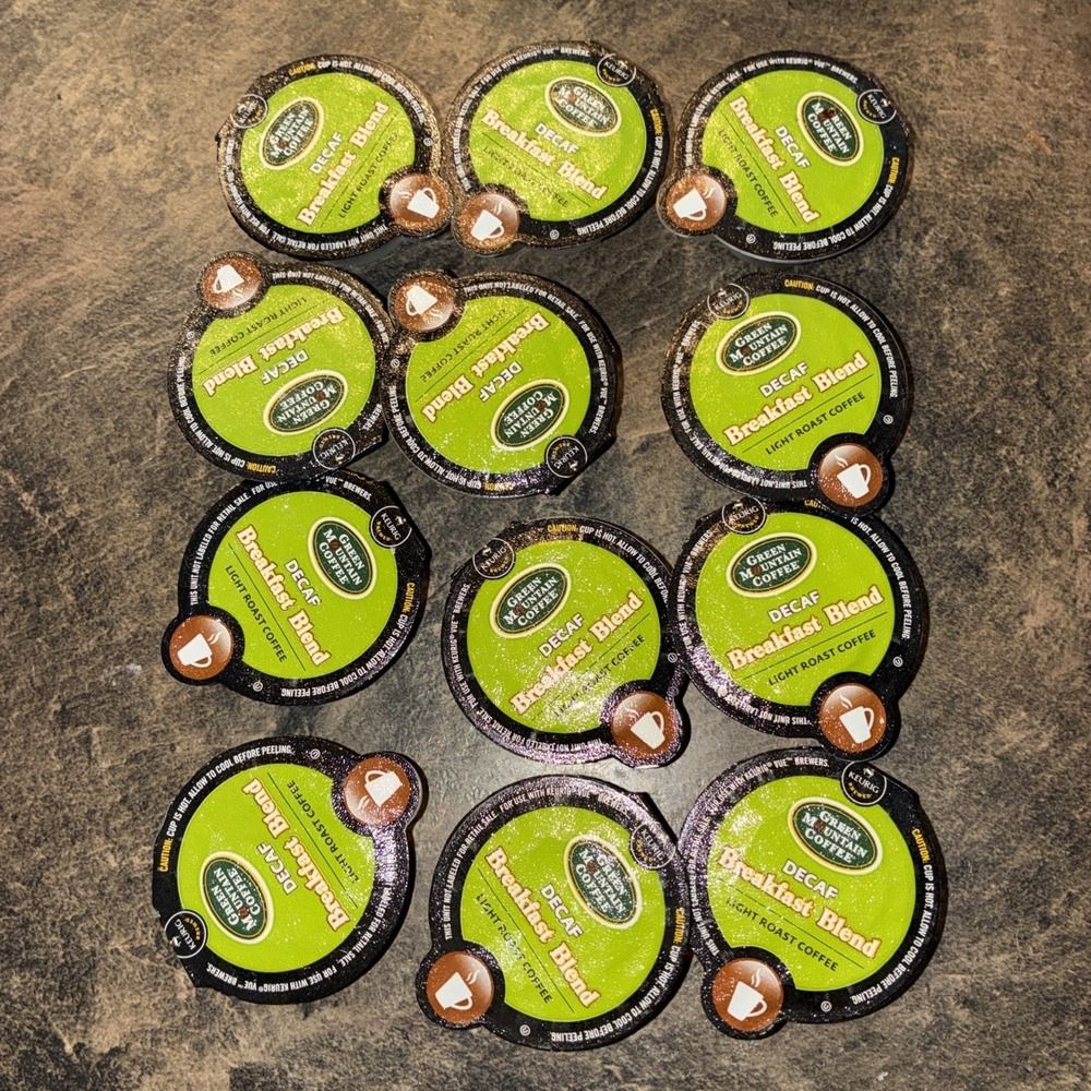12 Pods keurig green mountain coffee pods decaf light roast